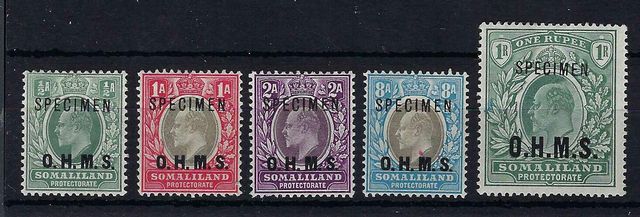 Image of Somaliland Protectorate SG O10S/O15S LMM British Commonwealth Stamp